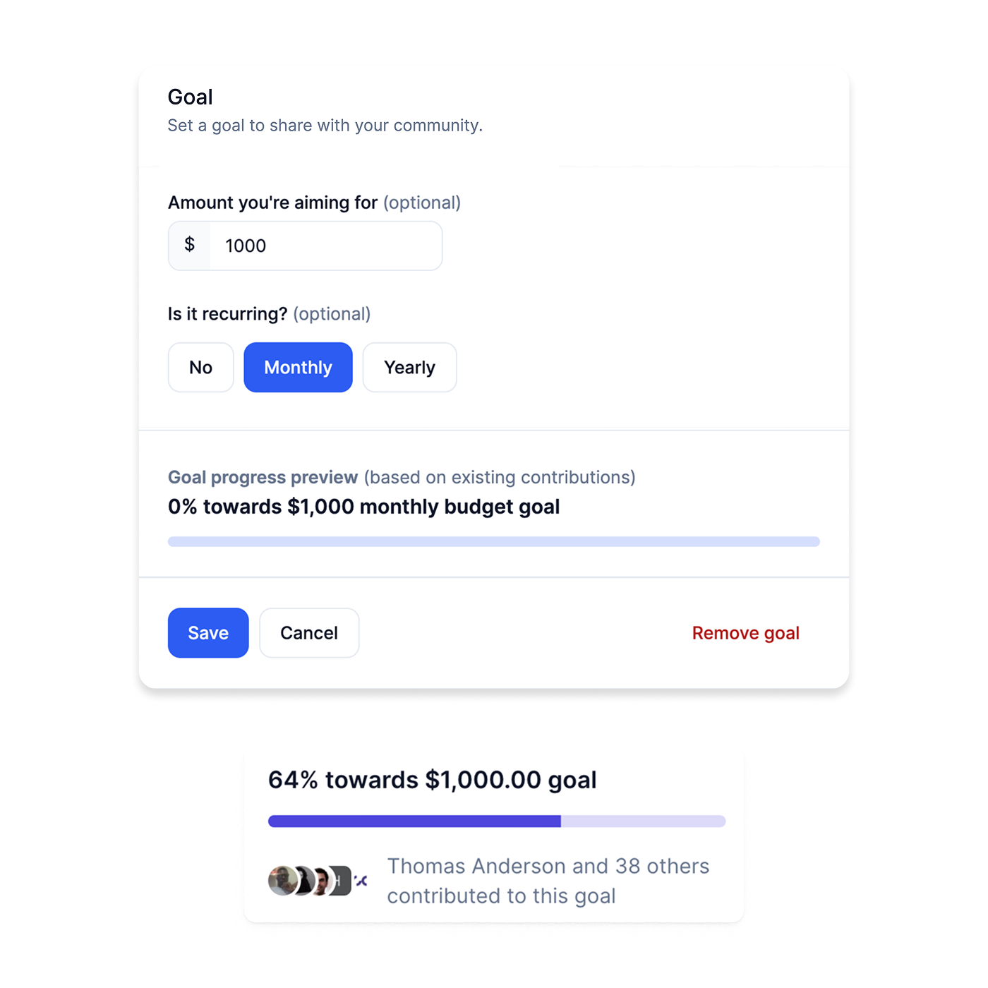Set & commit to funding goals