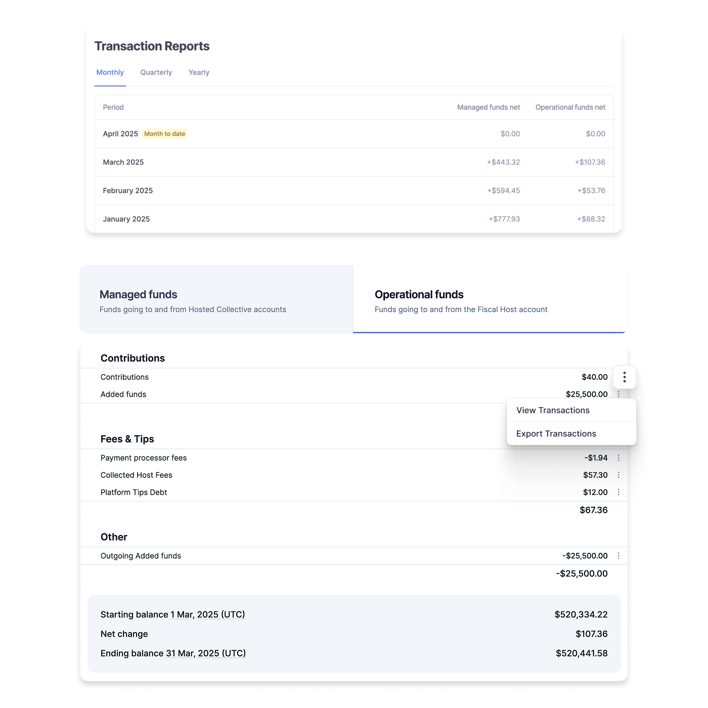 Legible financial summaries