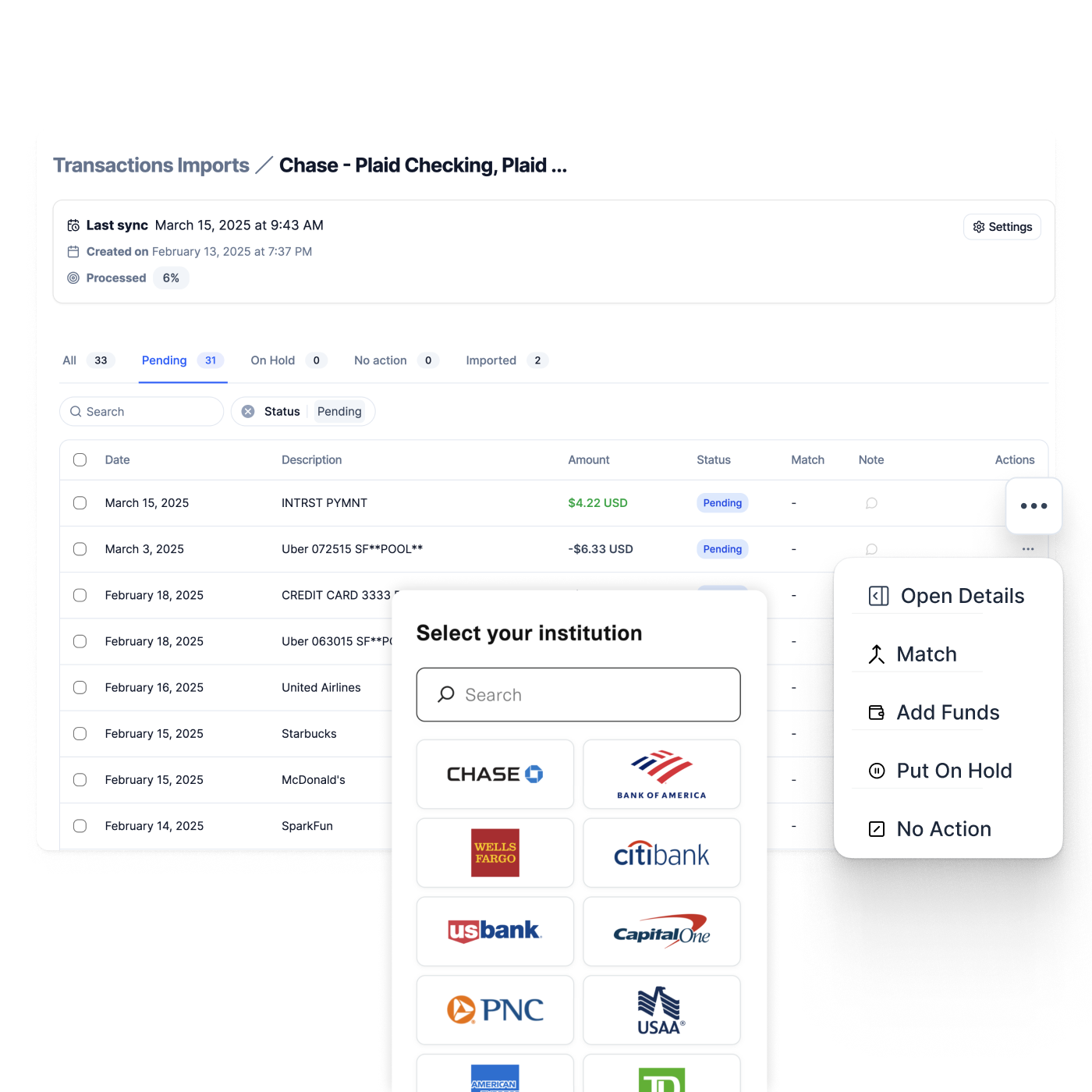 Connect your bank accounts